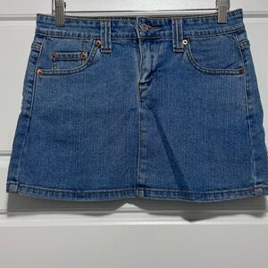 Levi's Blue Denim Mini Skirt with Copper Rivets